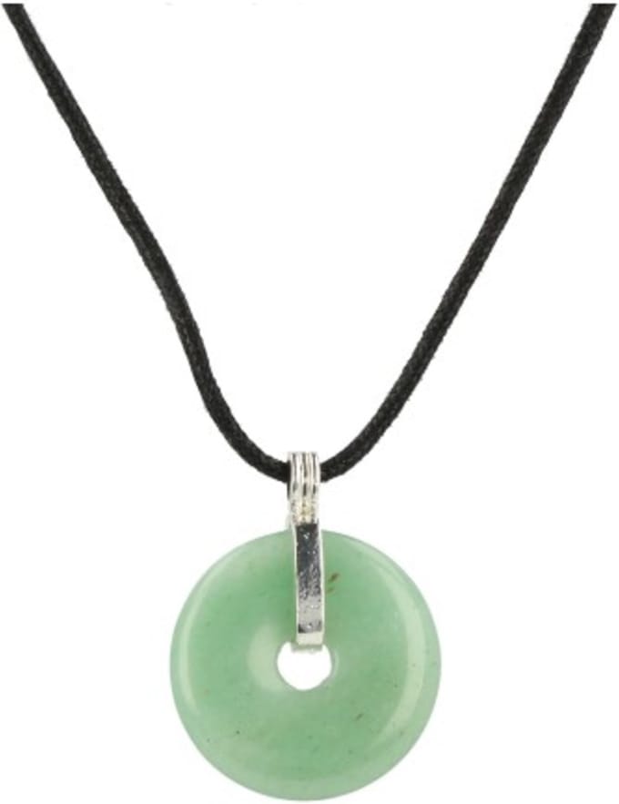 Donuthanger 30 mm Aventurijn groen aan koord