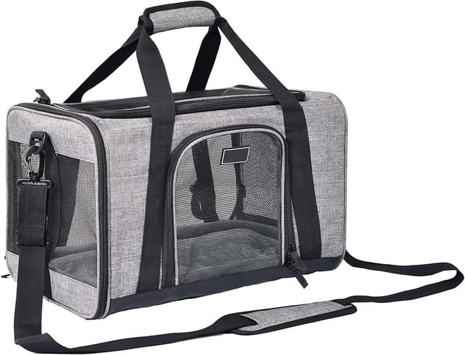 Autobench Voor Hond - Hondenbench - Transportbox - Reisbench - Zwart en Grijs