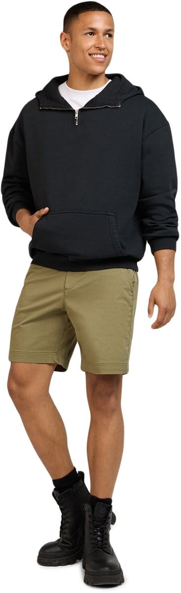 WOTEGA Heren Chinoshort Luno – Regular Fit – Katoen Stretch – Olijfgroen – Koordsluiting