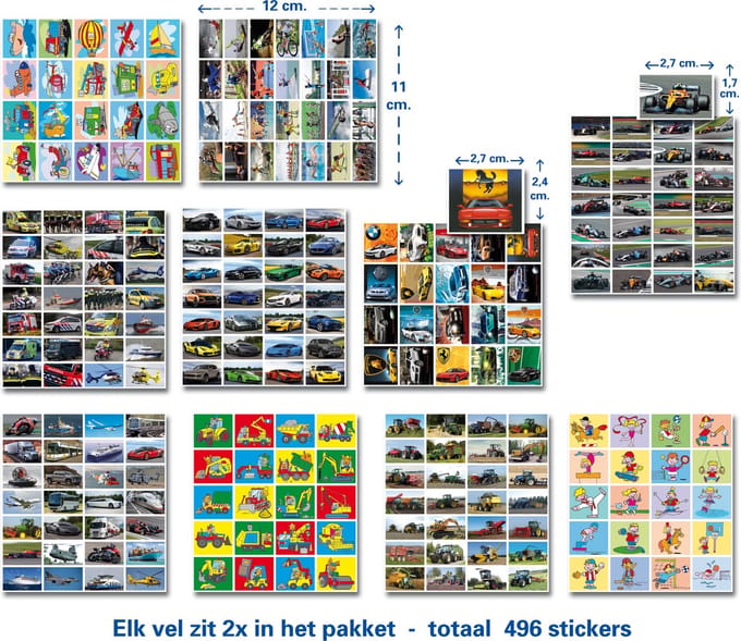 Stammetjes - Beloningsstickers - Voertuigen en sport - 480 stuks