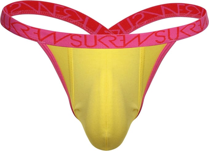 SUKREW Bubble Thong Pineapple Yellow - MAAT S - Heren Ondergoed - String voor Man - Mannen Thong