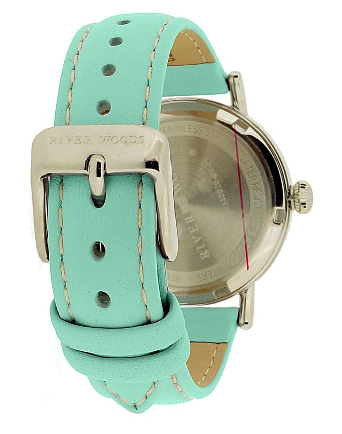 River Woods Oswego RW340026 Horloge - Leer - Blauw - Ø 34 mm