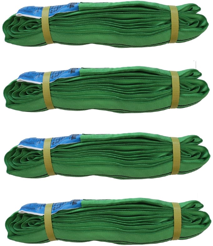 4er Set Rundschlinge 2000 kg 2 to grün 4 m Umfang Hebeband Hebeschlinge Hebegurt