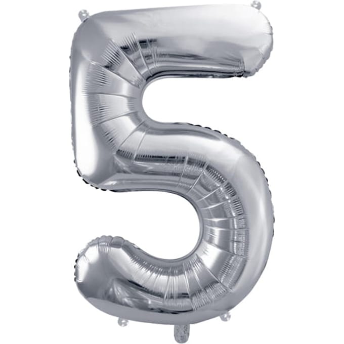 Cijfer 5 (86 cm) - Zilver