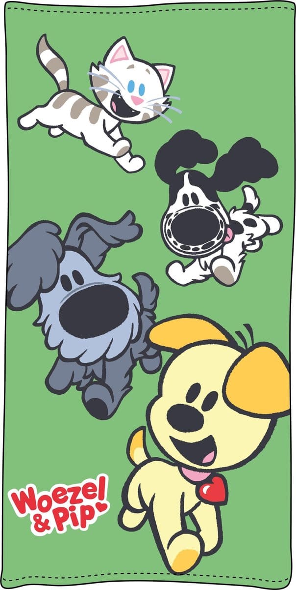 Woezel & Pip Spelen Groen - Strandlaken - 75 x 150 cm - Multi