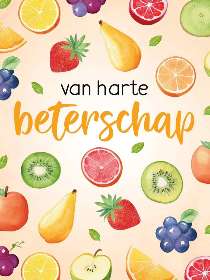 Wenskaart XL - Van Harte Beterschap - Met Envelop