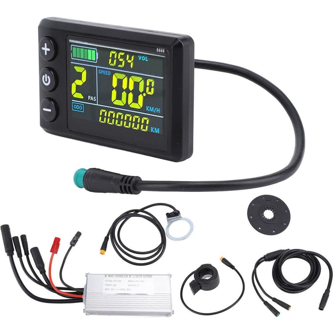 22A Motorcontroller Kleurenscherm Displaypaneel Gashendel Hulp Sensor Conversieset voor Elektrisch black