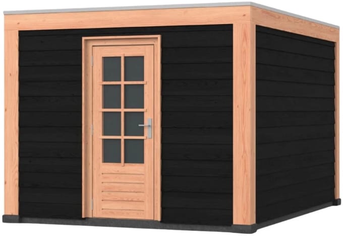 Douglas overkapping, 300 x 400, met schuur, Westwood Modern Basic zwart