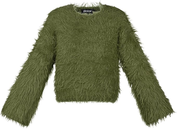 Moderne Valse Vacht Gebreide Trui met Kort Model - Groen - Maat S/M