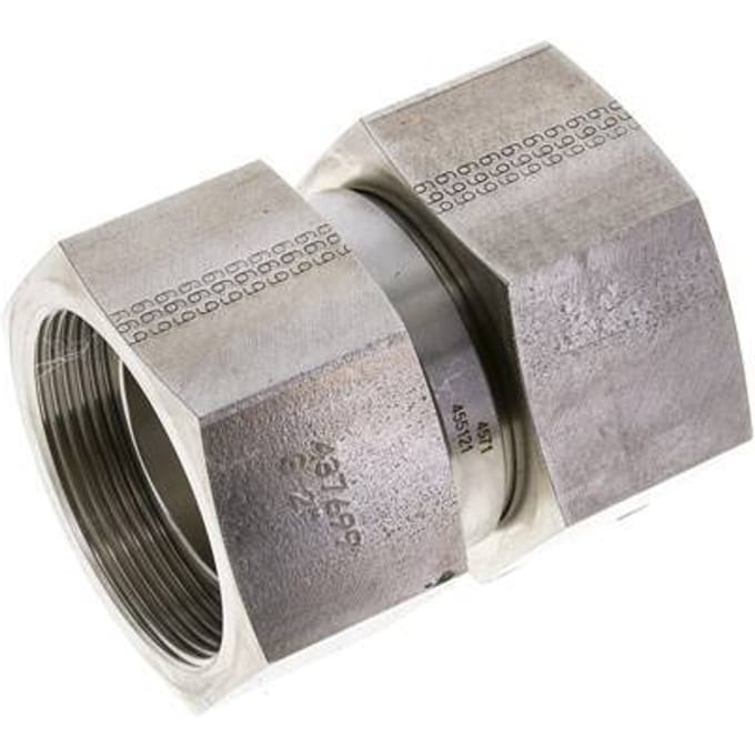 Rechte Verloopnippel G2'' Binnendraad Hoge Druk RVS  60° Conus  75bar Hydrauliek
