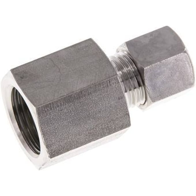 G 1/2'' x 10L RVS Rechte Knelfitting 315 Bar DIN 2353 - FL2S-FO-ST-012G-10-L