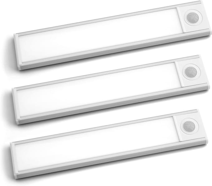 Set van 3 USB Oplaadbare LED Verlichting met Bewegingssensor voor Kast, Trap en Keuken