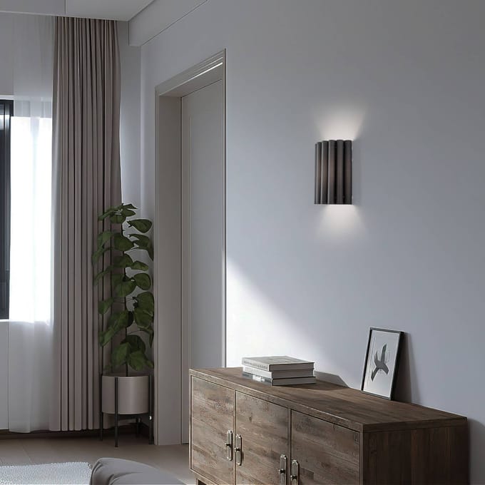 Duolla Wandlamp Aria, zwart, microvezel, E27