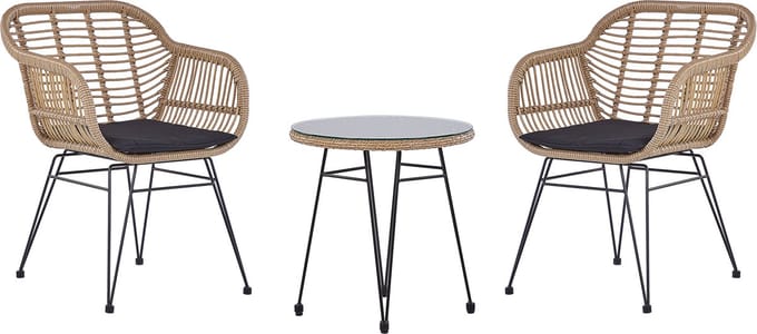 TROPEA II - Bistroset voor 2 - Natuurlijk - PE rotan