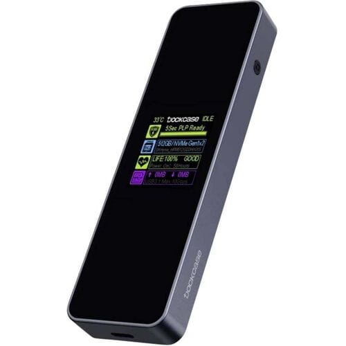 Dockcase 5s PLP Smart M.2 SSD-behuizing USB-C 3.2 Gen 2 10 GBit/s M.2 PCIe NVMe 2230, 2242, 2260, 2280 DSWC1P-5