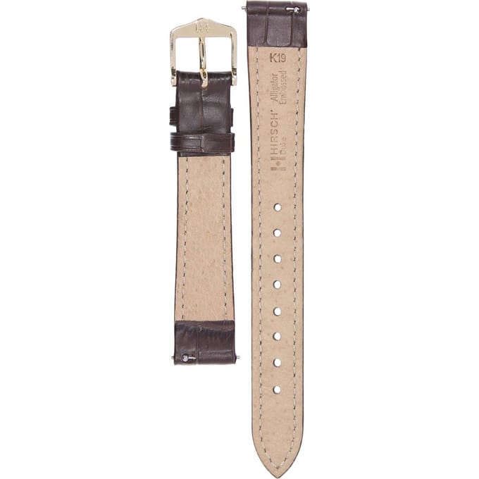 Hirsch Horlogeband -  Duke Donkerbruin - Leer - 14mm