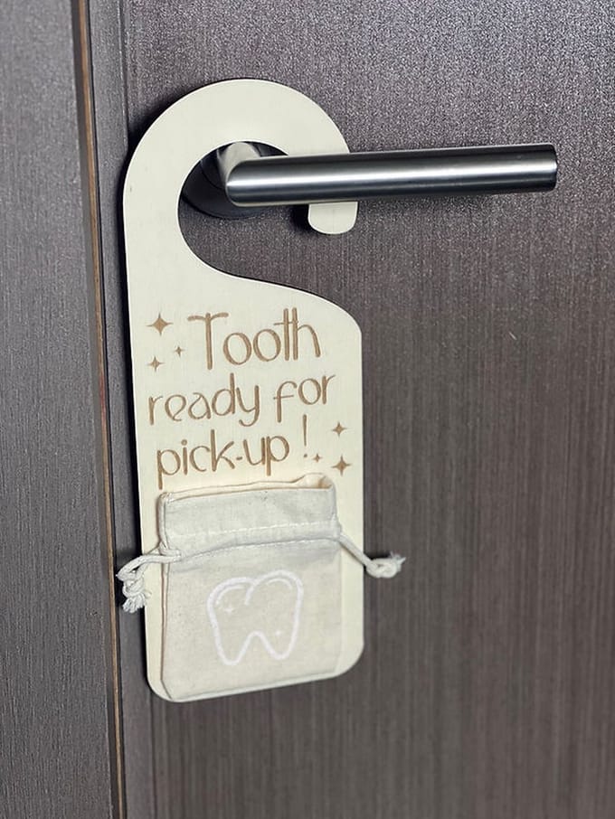 Tandenfee - Deurhanger - Tandenfee deurhanger - Tooth ready for pick-up - Melktandjes