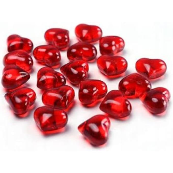 PartyDeco Tafel hartjes - rood 21mm