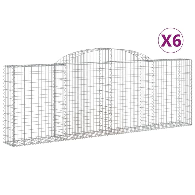 vidaXL - Schanskorven - 6 - st - gewelfd - 300x30x100/120 - cm - ijzer