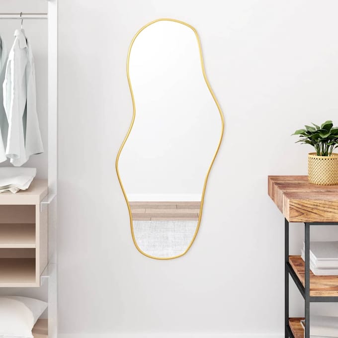 vidaXL - Wandspiegel - 100x45 - cm - goudkleurig