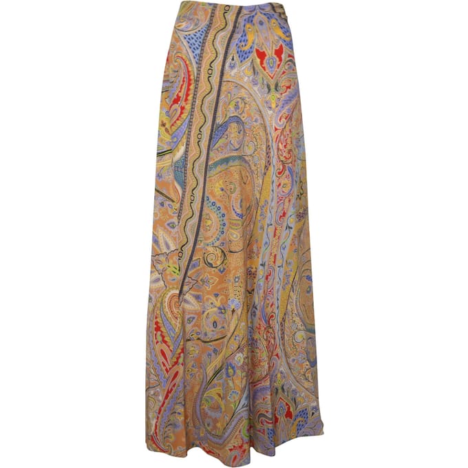 Etro Paisley A-lijn Lange Rok in Multicolor Zijde