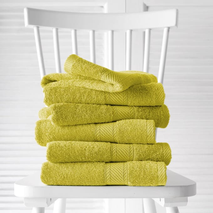 De Witte Lietaer Handdoeken Helene Warm Olive 50 x 100 cm - 6 stuks - Katoen