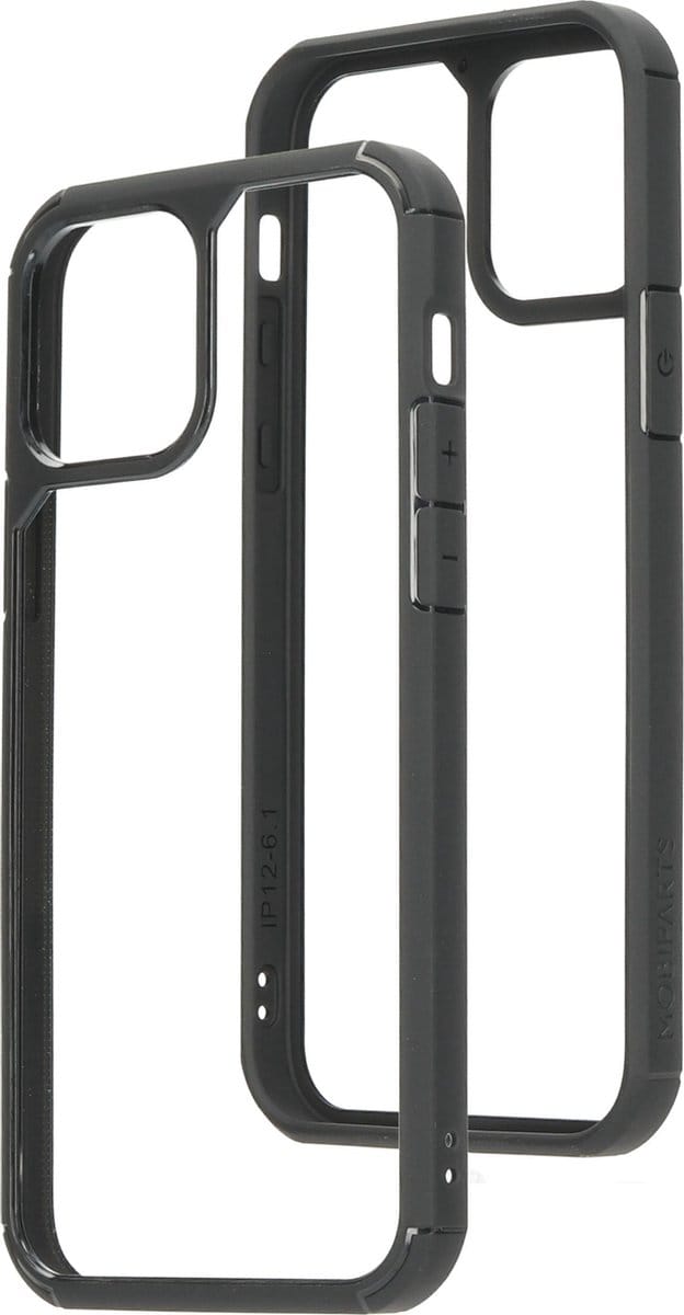Mobiparts Rugged Clear Case geschikt voor Apple iPhone 12/12 Pro - Zwart Transparant