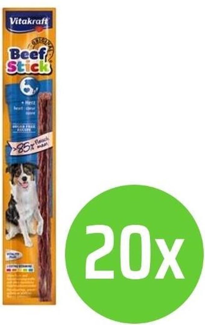 Vitakraft beefstick hart - hondensnack - 20 verpakkingen
