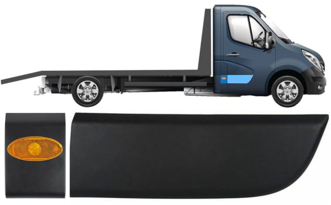 Zijwand sierlijst met positielicht voor Renault Master 2010- / Rechts / Set
