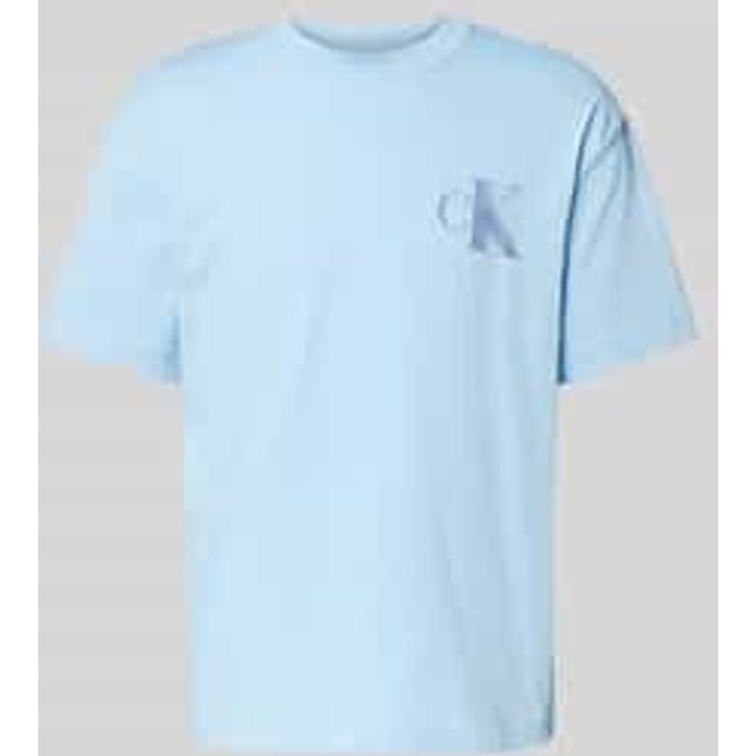 T-shirt met labelprint en ronde hals