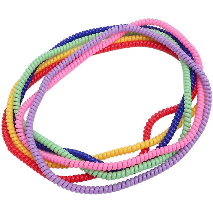 6 Stuks Rekbare Spiraalketting Sensorisch Kinderen Getextureerd Patroon Siliconen Kleurrijk Sensorische Ketting pink