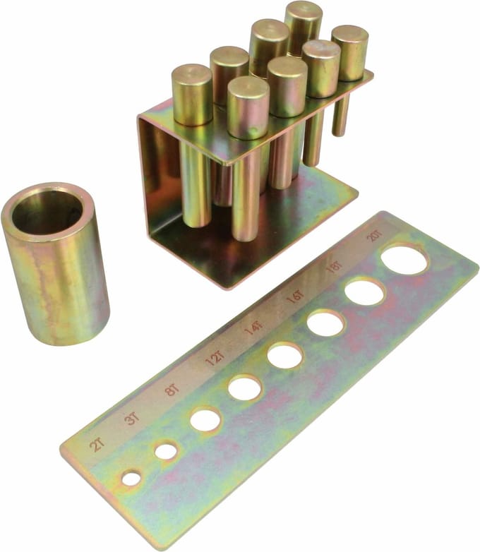 Hydraulische pers adapter set - 8 delig - Kolompers adapters - Perspennen - SATRA