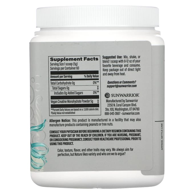 Sunwarrior Active Creatine (300g) Unflavoured - Creatine - Creatine Monohydraat