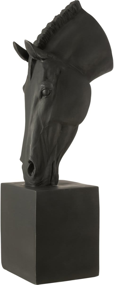 J-Line decoratie Paard Op Voet Magnesiumoxide - zwart - large