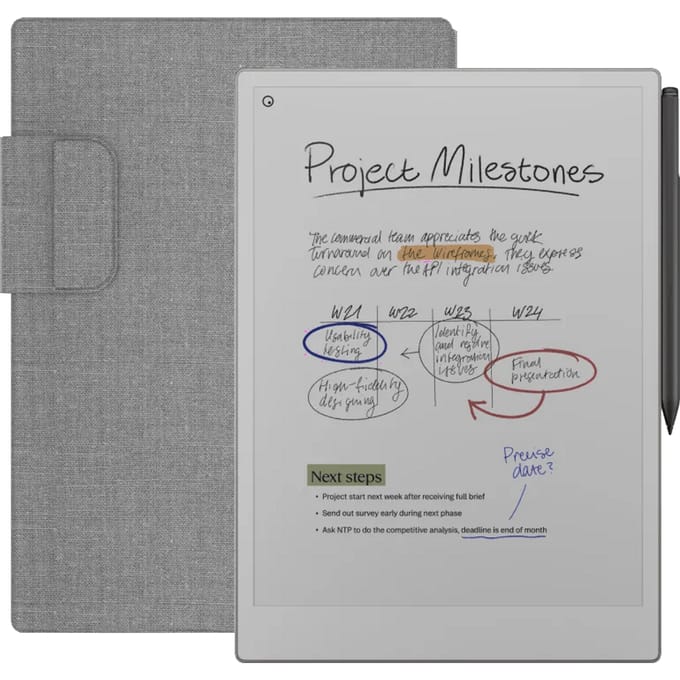 reMarkable Paper Pro + BlueBuilt Book Case Grijs
