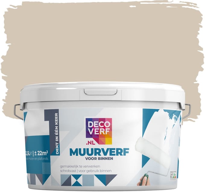 Decoverf muurverf mat bamboe crème, 2.5L