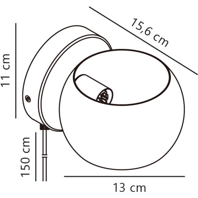 Nordlux Wandlamp Belir up/down met stekker, bruin