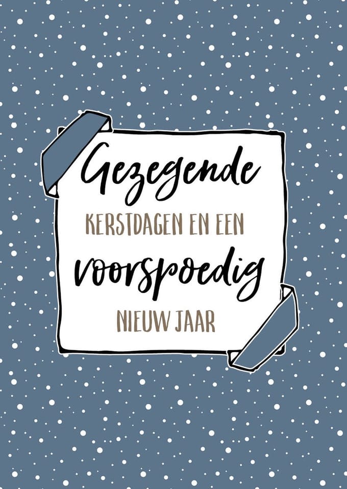 Kerstkaart 'Gezegende kerstdagen - sneeuw' ' 12 stuks met envelop