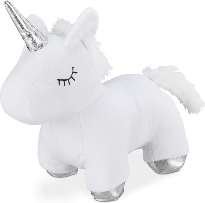 Deurstopper eenhoorn - zachte deurbuffer - kinderkamer - 25 cm hoog - wit