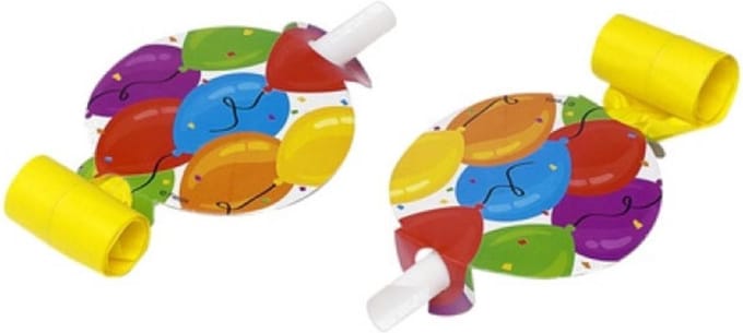 Lifetime Feestfluitjes - Multicolor - 13 cm - Set van 6