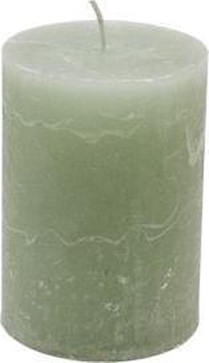 Stompkaars light green - KaarsenKerstkaarsen - Paraffine - 7x10cm