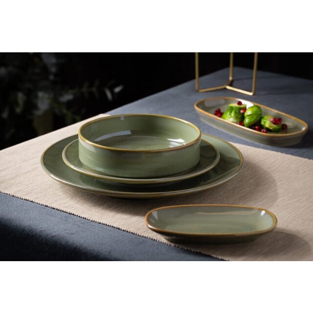 Bonna Dessertbord - Sage Hygge - Porselein - 22 cm - set van 6