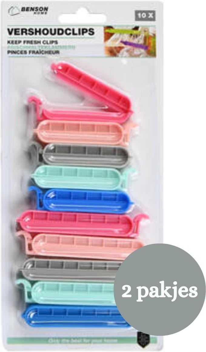 Benson Vershoudclips - Vershoudknijpers - Zakklemmen - 2 X 10 stuks