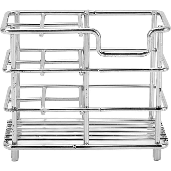Tandenborstelhouder Stand Tandenborstelhouder met Opbergruimte voor Tandpasta Roestvrij Staal Tandenborstelhouder voor Badkamer white