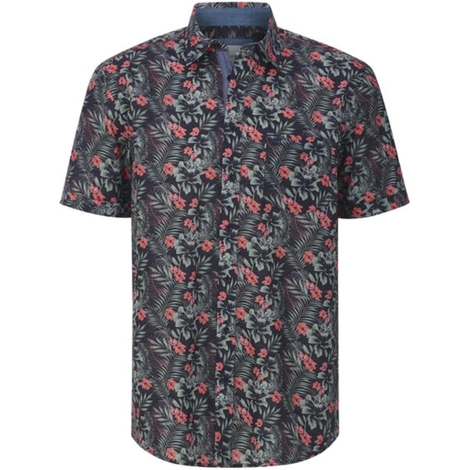 Babista herren Overhemd Met Korte Mouwen - 45/46 - donkerblauw - Plus Size