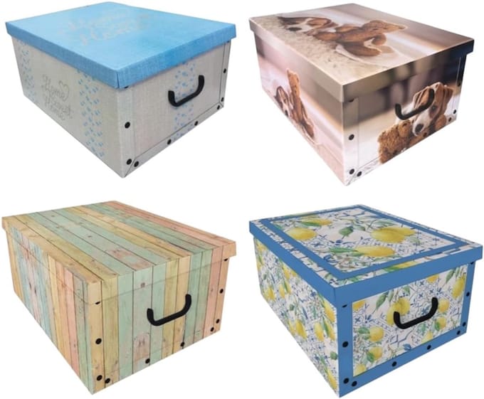 Opbergdozen Karton - Kleding Organizer - Seizoensopslag - Met Deksel - 40 x 50 x 25 cm - Wit