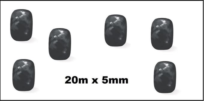 6x Cadeaulint zwart 20 meter x 5 mm - Eitje - kado lint verjaardag kerst sinterklaas feest