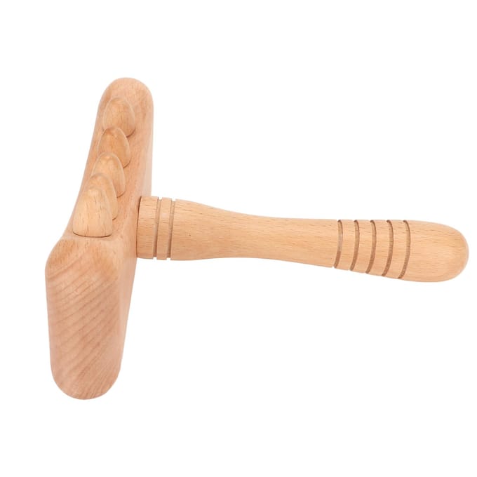 Houten Gua Sha Tool Draagbaar Afgeronde Randen Hout Schrapende Massage Tool voor Cervicale Wervelkolom Schouder beige