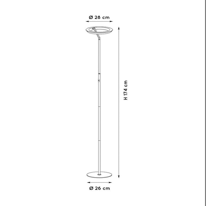 Lucide CELESTE - Vloerlamp - Ø 28 cm - LED Dimbaar - 1x21W 2700K - Wit