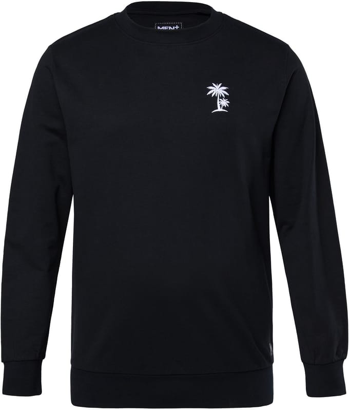 Men Plus - Heren - Sweatshirt palmborduursel - Zwart - Maat L